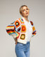 Chaqueta de crochet con flores.
