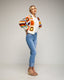 Chaqueta de crochet con flores.