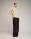 Jersey oversize de punto con cuello perkins y detalles de cuadros