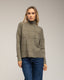 Jersey oversize de punto con cuello perkins y detalles de cuadros