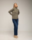Jersey oversize de punto con cuello perkins y detalles de cuadros