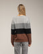 Jersey de cuello redondo con lana y franjas de colores.