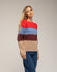 Jersey de cuello redondo con lana y franjas de colores.