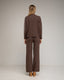Set de punto fino de pantalon y jersey básico de cuello perkins.