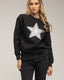 Sudadera con dibujo de estrella con lentejuelas y textura.