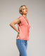 Blusa de manga corta de raso con cuello pico y solapas. - Tantra Spain
