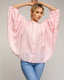 Blusa de rayas con cuello mao y manga murcielago oversize - Tantra Spain