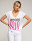Camiseta con texto "amore mio " pintado y abalorios. - Tantra Spain