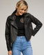Chaqueta de polipiel tipo perfecta con cremalleras. - Tantra Spain