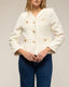 Chaqueta tipo tweed con 4 bolsillos frontales y botones dorados - Tantra Spain
