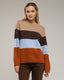 Jersey de cuello redondo con lana y franjas de colores. - Tantra Spain