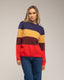 Jersey de cuello redondo con lana y franjas de colores. - Tantra Spain