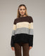 Jersey de cuello redondo con lana y franjas de colores. - Tantra Spain