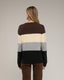 Jersey de cuello redondo con lana y franjas de colores. - Tantra Spain