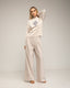Jersey de punto con rombo y detalles de strass y cuello perkins - Tantra Spain
