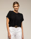 Jersey de punto con textura , cuello pico y manga corta - Tantra Spain