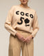 Jersey de punto de managa larga con letras de "COCO 5" sobrepuestas y ribete en cuello y puños - Tantra Spain