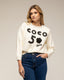 Jersey de punto de managa larga con letras de "COCO 5" sobrepuestas y ribete en cuello y puños - Tantra Spain