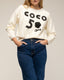 Jersey de punto de managa larga con letras de "COCO 5" sobrepuestas y ribete en cuello y puños - Tantra Spain