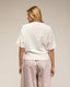 Jersey de punto de manga corta con flores de strass y lentejuelas - Tantra Spain