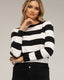 Jersey de punto de rayas con cuello redondo. - Tantra Spain