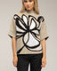 Jersey de punto estampado de flores con lentejuelas y manga francesa. - Tantra Spain