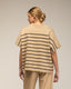 Jersey de punto oversize de rayas de manga corta con con cuello y cierre de tiras - Tantra Spain