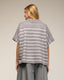 Jersey de punto oversize de rayas de manga corta con con cuello y cierre de tiras - Tantra Spain