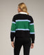 Jersey de punto tipo polo con franjas horizontales y botones dorados. - Tantra Spain
