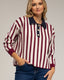 Jersey de punto tipo polo con rayas verticales y botones dorados. - Tantra Spain