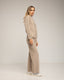 Set de punto fino de pantalon y jersey básico de cuello perkins. - Tantra Spain