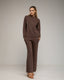 Set de punto fino de pantalon y jersey básico de cuello perkins. - Tantra Spain