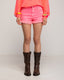 Short denim en color fluor y desflecado en el bajo. - Tantra Spain