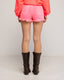 Short denim en color fluor y desflecado en el bajo. - Tantra Spain