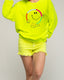 Short denim en color fluor y desflecado en el bajo. - Tantra Spain