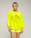 Sudadera fluor con dibujo "smile" y bordados en el frente y puños. - Tantra Spain