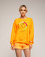 Sudadera fluor con dibujo "smile" y bordados en el frente y puños. - Tantra Spain