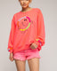 Sudadera fluor con dibujo "smile" y bordados en el frente y puños. - Tantra Spain