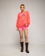 Sudadera fluor con dibujo "smile" y bordados en el frente y puños. - Tantra Spain