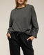 Sudadera oversize de manga larga con lurex y cuello redondo , y detalle en la parte trasera - Tantra Spain