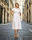 Tantra mujer, Vestido midi camisero de manga corta, con volantes y cinturón - Tantra Spain