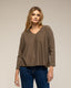 Top de manga larga básico con cuello pico - Tantra Spain