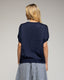 Top de raso oversize con bajo y cuello de punto. - Tantra Spain