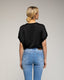 Top de raso oversize con bajo y cuello de punto. - Tantra Spain