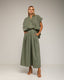 Top oversize de manga corta con pliegues en los hombro. - Tantra Spain