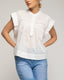 Top sin mangas oversize con pliegues en el pecho y detalles de batista - Tantra Spain