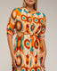 Vestido camisero midi con estampado étnico, cinturón y cuello mao. - Tantra Spain