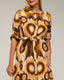 Vestido camisero midi con estampado étnico, cinturón y cuello mao. - Tantra Spain