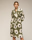 Vestido estampado de flores con bolsillo en el pecho y cinturón y manga francesa - Tantra Spain