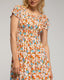 Vestido maxi floreado con pecho y mangas fruncidas - Tantra Spain